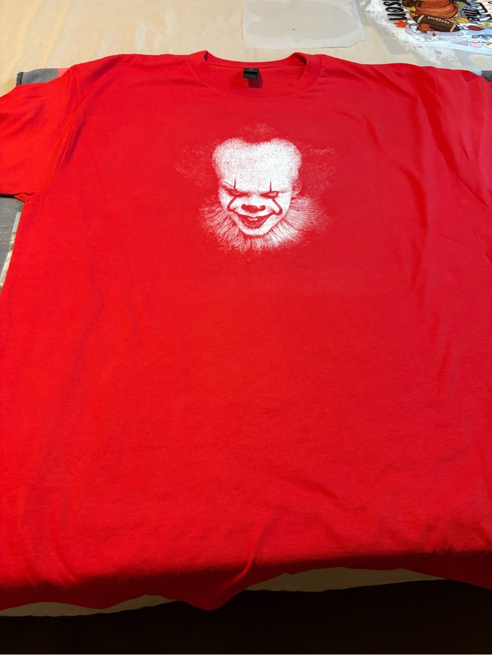 Unisex Red Graphic Crewneck T-Shirt Penny Wise